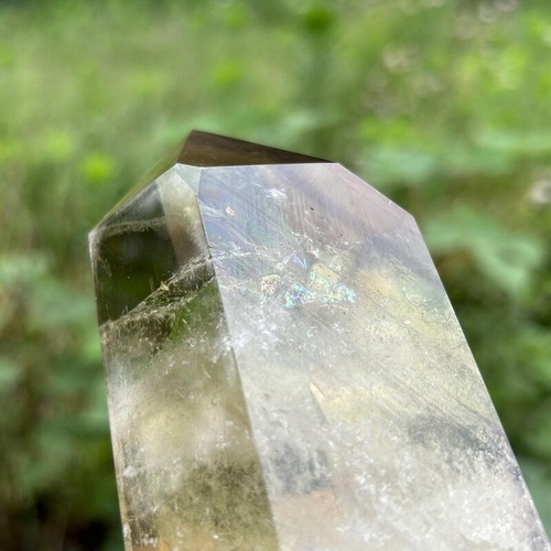Varita de punto de cristal de cuarzo tallado en citrino ahumado con tapa natural de 2,15 lb + soporte - Imagen 7 de 13