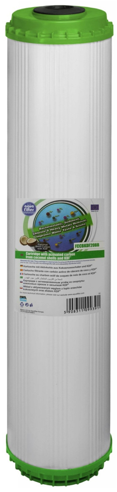 Aquafilter 20"" x 4.5"" Big Blue Filter Cartridge Coconut Shell With KDF-55 GAC