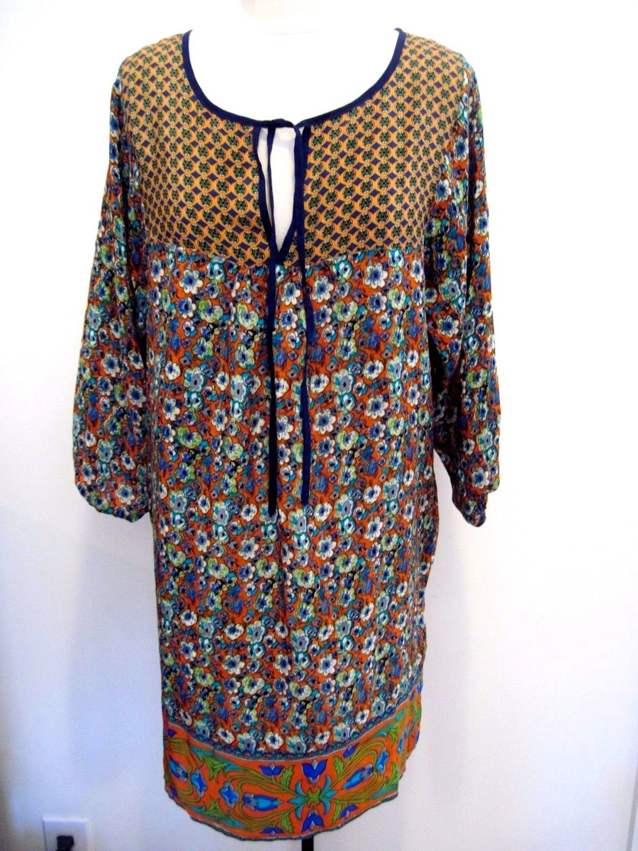 tolani silk tunic dress Tolani Stunning Multicolored Silk Print Tunic/Top Dress Silk Size S