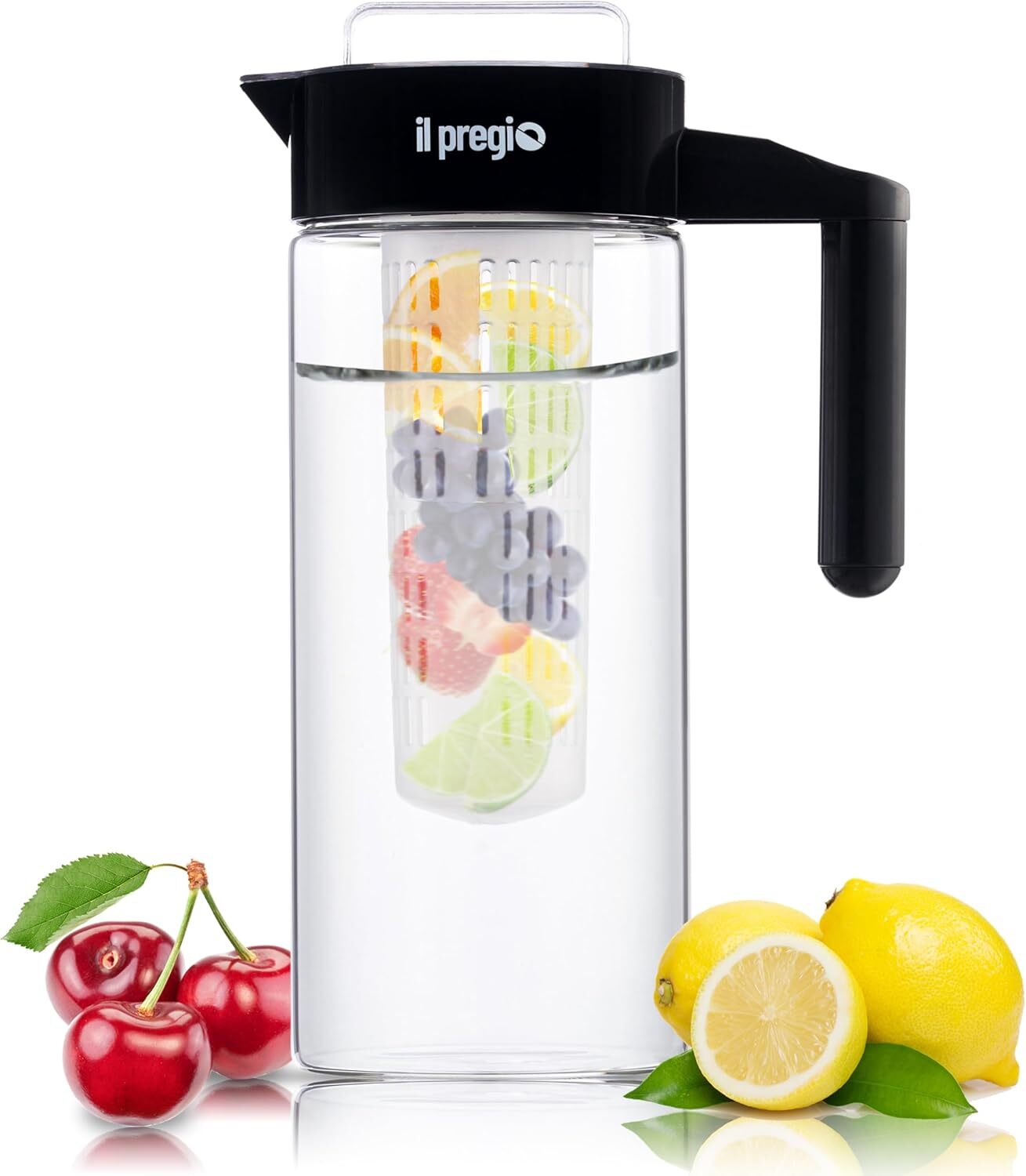Fruit Infuser Water Pitcher, 44 Ounce Food Grade Borosilicat