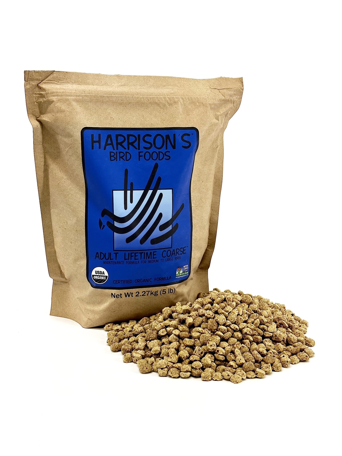 S Adult Lifetime Coarse 5lb Non-gmo Organic Parrot Food
