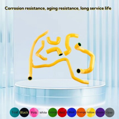 Silicone Radiator Heater Hose Yellow For 1989-92 BMW E30 M20 320i/325i With A/C