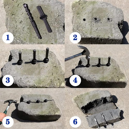 6 Stck. 5/7 Zoll Keil und Feder Unterlegscheiben, Bohrhammer Bohrer Steinspalter Werkzeuge - Bild 5 von 8
