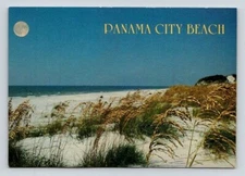 Panama City Beach Florida Full Moon over Snow Whte Sands - Continental Postcard