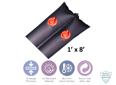 Buffalo Blizzard 1 x 8 Black Water Tube For Swimming Pool Winter Cover 18 Gauge