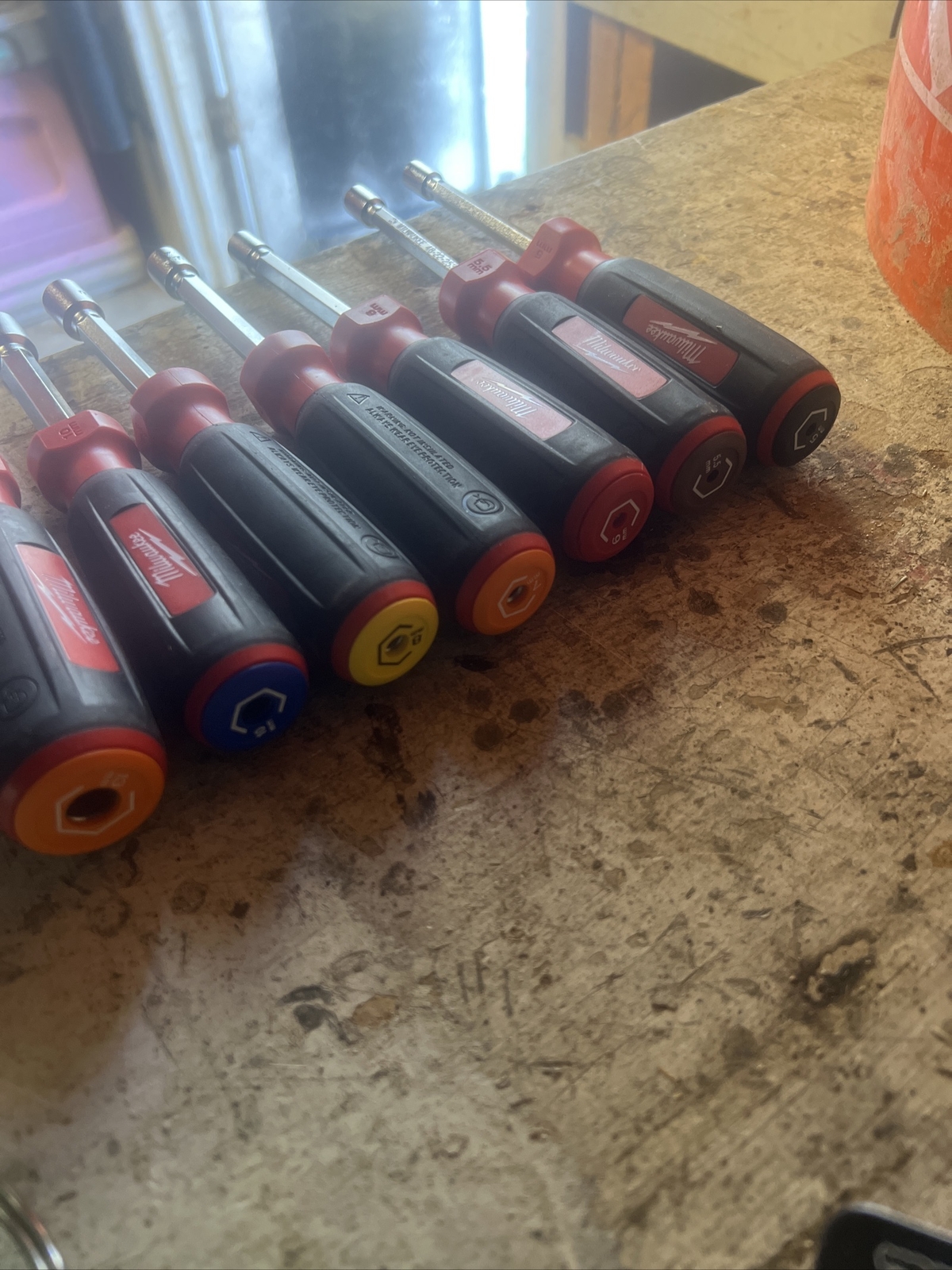 Milwaukee 48222417 Hollow Shaft Metric Nut Driver Set Red