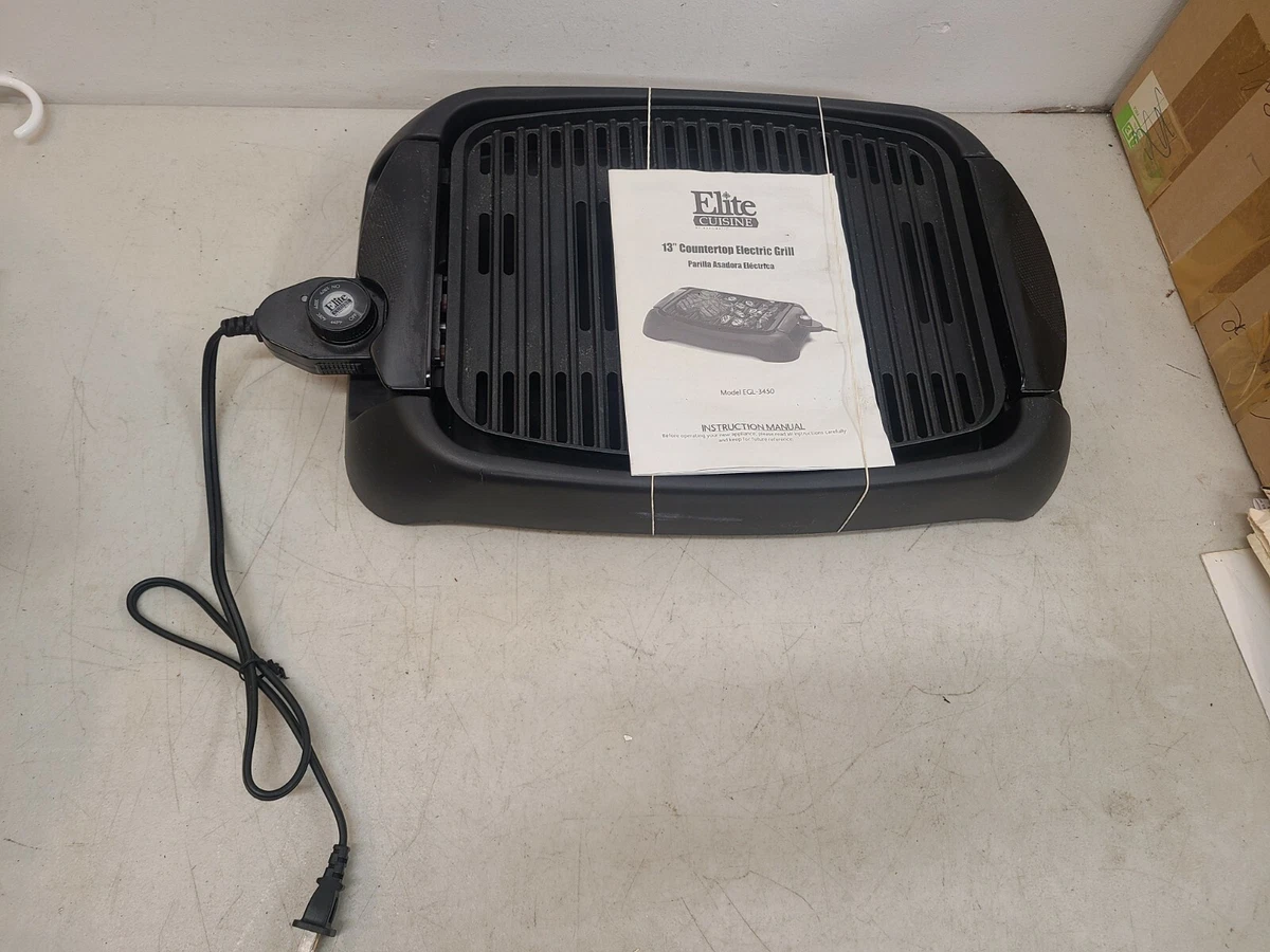 Elite cuisine 13 top countertop indoor grill