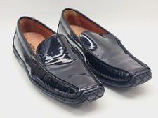 Donald J Pliner Loafers Driven I20 Shiny Black Leather Slip On Flats Size 5.5 M