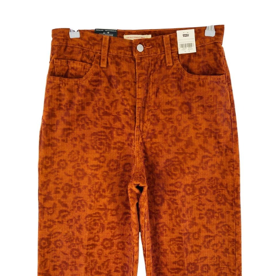 Levi's Premium Brown Ribcage High Rise Slim Straight Fit Corduroy Pants W26 L27 - Image 3 of 4