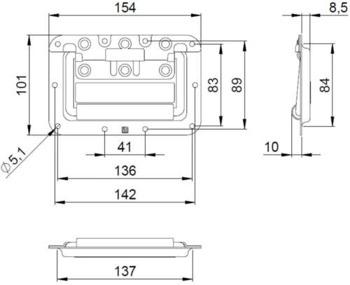 50 Klappgriffe 154x101 Einbauschale Kistengriffe Boxengriffe Tragegriffe Griffe - Bild 2 von 7