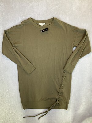 knee length dresses for ladies The Lace-up Sweatshirt Dress, Cozy Sweatshirt Dresses from Spool 72
