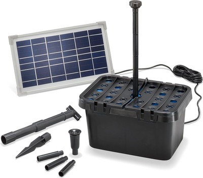 Esotec Solar Teichfilterset Starter 8/380, Teichfilter Komplettset, Pumpe 380L/H