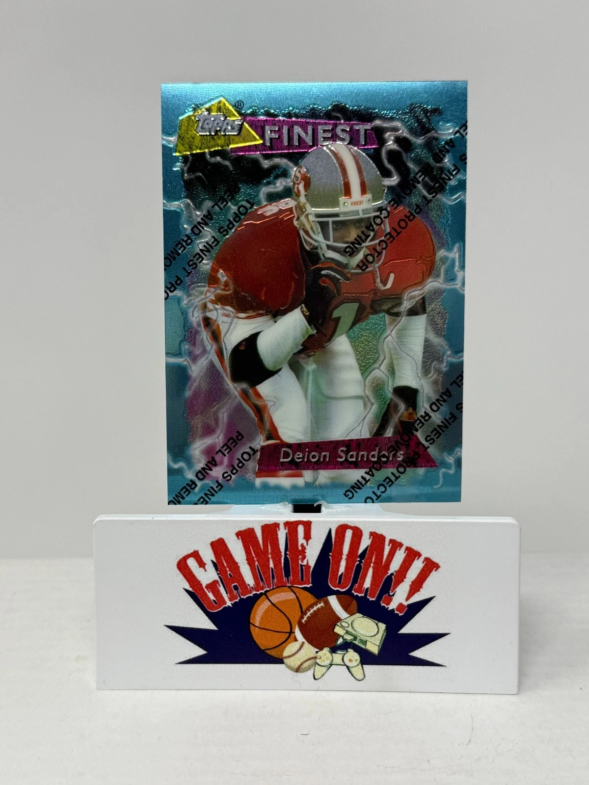 1995 Topps Finest Football Deion Sanders UNPEELED Card #100