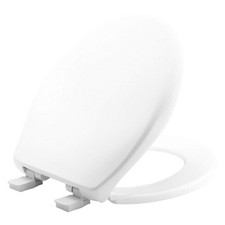 BEMIS 200E4 000 Toilet Seat,Round Bowl,White,14-3/8" W 54YE35