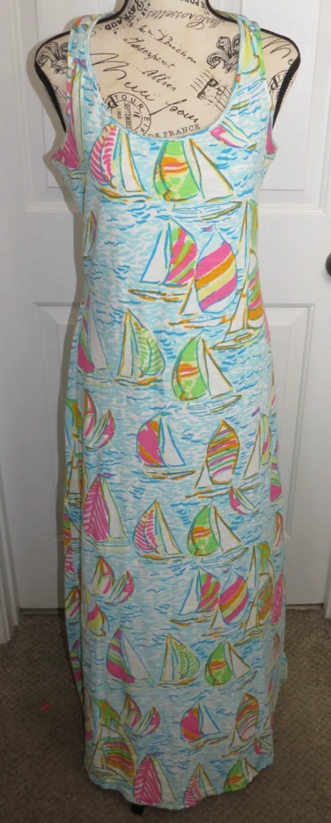 lilly pulitzer sailboat maxi dress Lilly Pulitzer Womens Parigi Boat Neck Maxi Dress Sunwashed Blue Plumes in Bloom Small at Amazon Women's Clothing store
