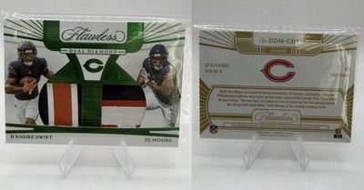 2024 Flawless D'Andre Swift DJ Moore Dual Diamond Memorabilia Patch Emerald #1/5