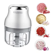Garlic Chopper, Mini Food Processor, USB Rechargeable Mini Chopper, 250ML White