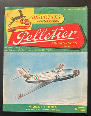 Werbeunterlage ''Biscottes -Pelletier Midget Fouga''