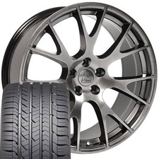 Hyper 22 Inch Hellcat Style Wheels Goodyear Tires Set Fit Dodge Ram 1500