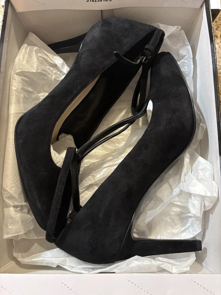 Zapatos de tacón alto Nine West para mujer de gamuza negra talla 11 Foto 4 de 4