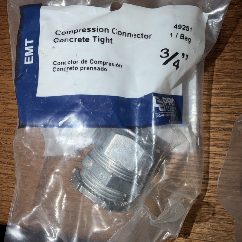 12 Pack Sigma Pro Connex 3/4" EMT Compression Connectors Concrete Tight 49251