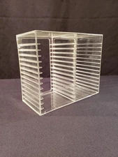 Vintage 1993 U.S. Acrylic Inc Clear CD Storage Rack 30 Disc Holder Holds 30 CDs