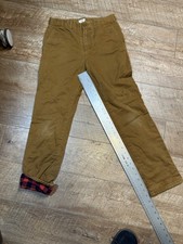 CREWCUTS BOYS Brown RED PLAID FLANNEL LINED CHINO PANTS SIZE 12