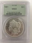 1881 PCGS MS 64 OGH MORGAN SILVER DOLLAR OLD GREEN HOLDER