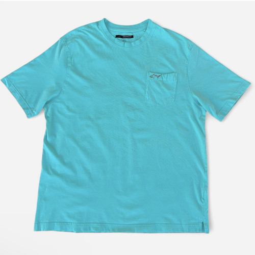 Greg Norman Teal/Blue Pocket T-Shirt Men's Size XL Short Sleeve Crew Neck W Logo - Picture 1 of 6