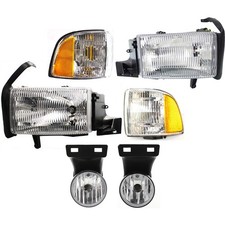 Headlight Kit For 1999-2002 Dodge Ram 2500 3500 1500 With Corner Light Fog Light Headlight Kit For 1999-2002 Dodge Ram 2500 3500 1500 With Corner Light Fog Light