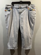 Lane Bryant Signature Fit Mid Rise Boyfriend Capri Blue Jeans Women's Size 22P