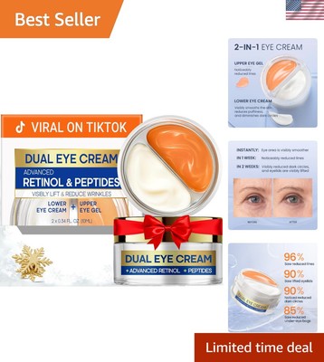 Anti-Aging Dual Eye Treatment with Peptides - Instant Tightener for Dark Circles