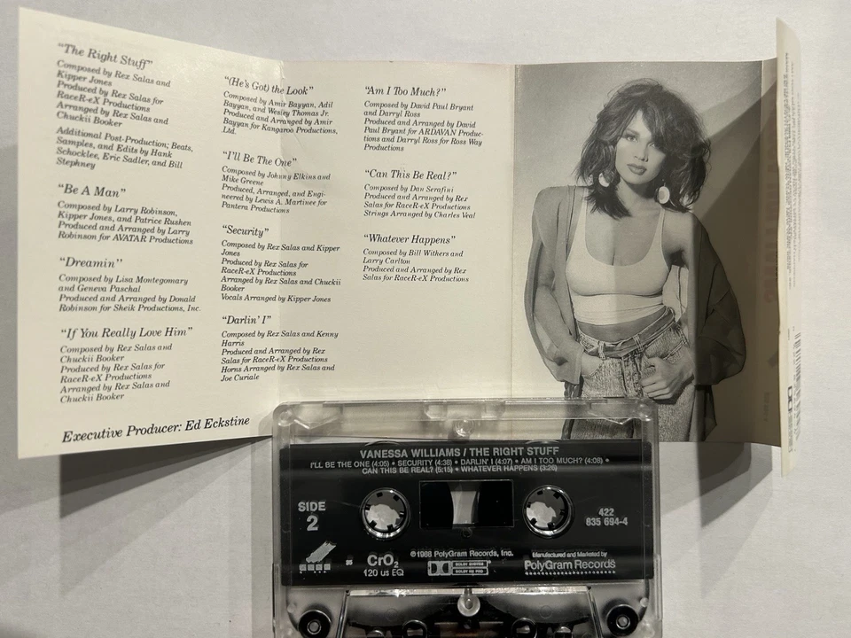 Кассетная лента Vanessa Williams The Right Stuff 1988 Polygram Records больше не издающаяся трудно найти винтажная - Изображение 4 из 4