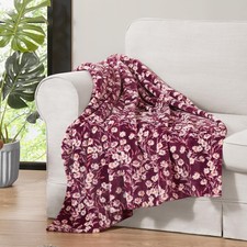 Plush 50"X70" Throw Blanket Wildflower Park Red Luxurious Plush Blanket Ultimate