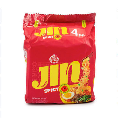 Ottogi Jin Ramen, Spicy 120g*4, 480 g(pack of 2)