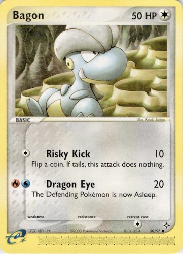 Bagon 50/97 Common Dragon Pokemon Near Mint