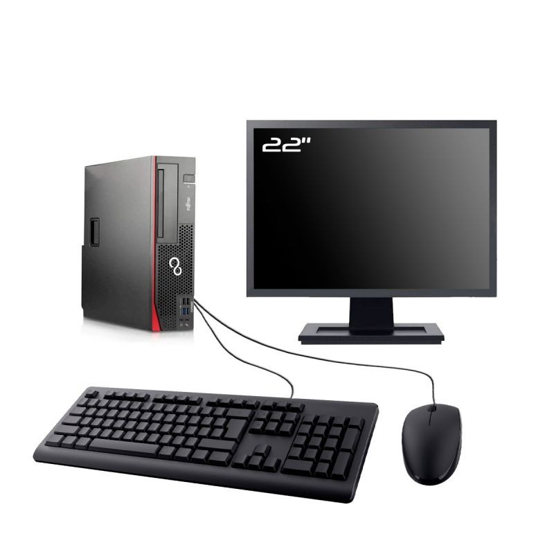 PC Fujitsu D756 85+ SFF Ecran 22" Intel G4400 RAM 16Go SSD 2To Wifi W11