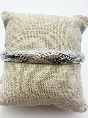 925 Sterling Silber Diamantschliff Armreif Armband 8 mm breit