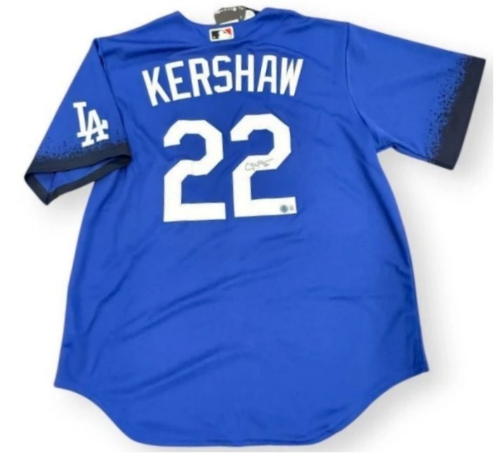 Clayton Kershaw Autographed Signed Los Angeles Dodgers Jersey Los Dodgers Large Beckett 