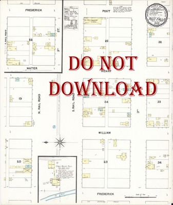 1890  Very Detailed COPY City Map Post Falls  Idaho  Perfect for researchers