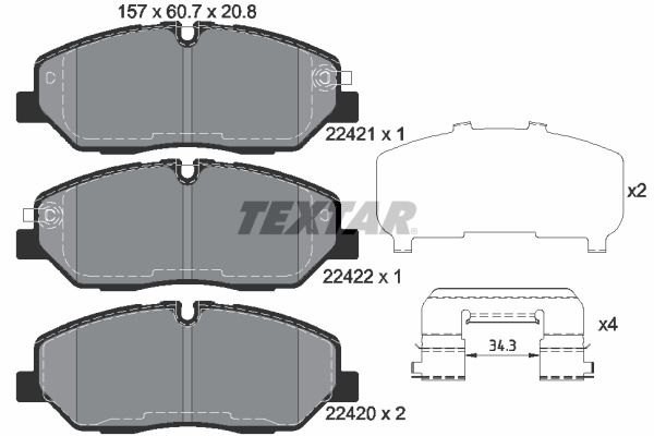 1 X Bremsbelagsatz BremsbeläGe Textar 2242101 FüR Hyundai-image