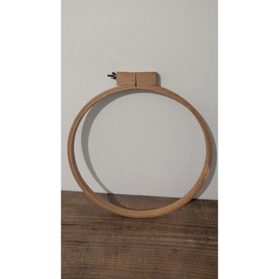 Vintage 14 Inch Wooden Embroidery Hoop Round Adjustable Needlepoint Frame Quilt