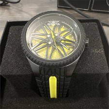 Invicta Mens Quartz Casual Analog Black/Yello...