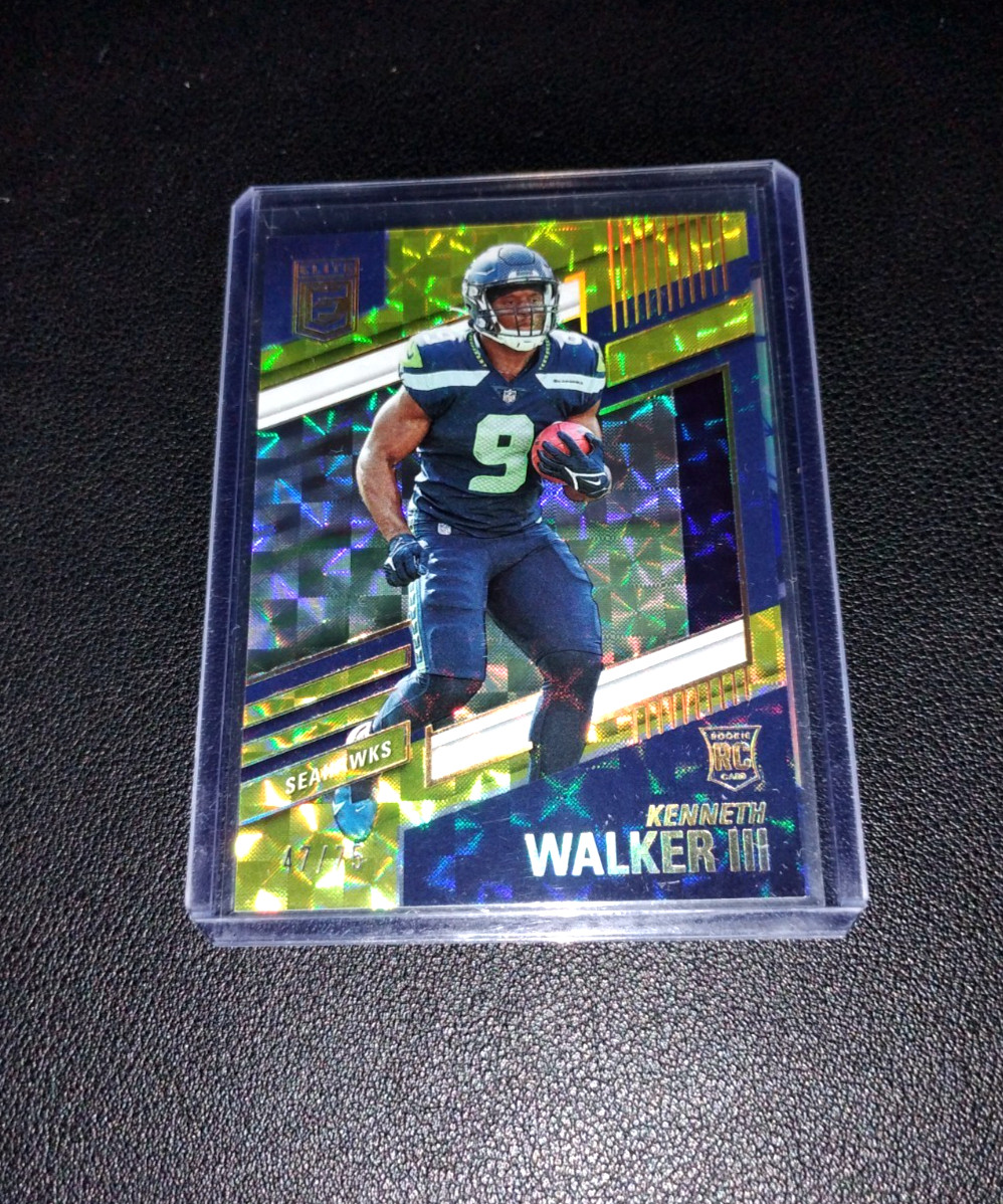 Kenneth Walker RC 2022 Donruss Elite Rookie Yellow #/75 Seahawks Super Bowl MVP!