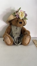 Vintage Boyds Bear Collection The Archive Series Plush Bear with Floral Sun Hat