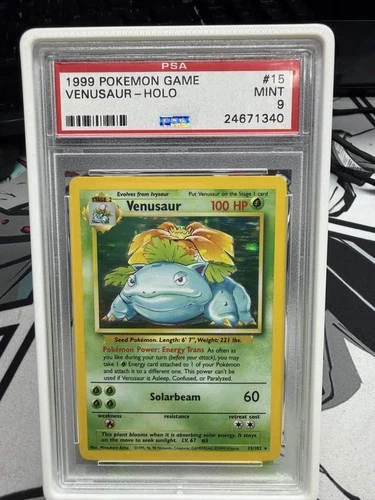 1999 Venusaur 015/102 Base Set Holo PSA 9
