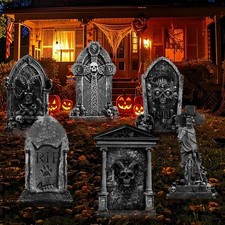 Halloween Graveyard Tombstones Yard Stakes Signs 6 Styles Outdoor Headstones ...