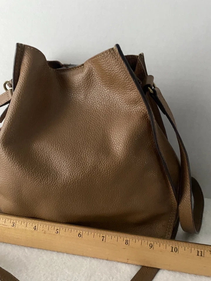 Bolso Bandolera de Cuero Lucky Brand Marrón Tostado Minimalista Y2k LEER Foto 4 de 4