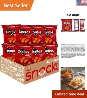 Crispy Nacho Cheese Tortilla Chips - 40 One-Ounce Bags for Every Occasion