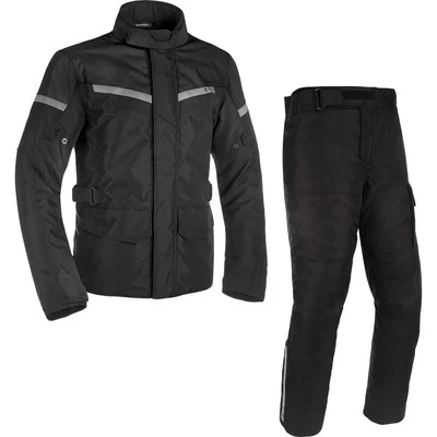 Oxford Spartan Long Motorcycle Jacket and Trousers Kit Black Coat and Pants Set